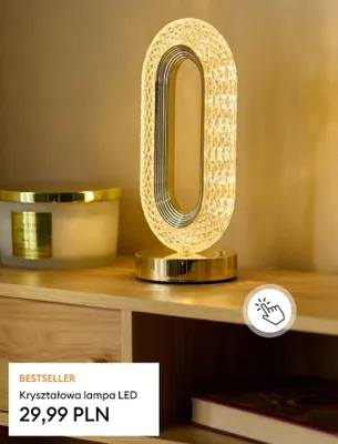 Kryształowa lampa LED promocja w Sinsay