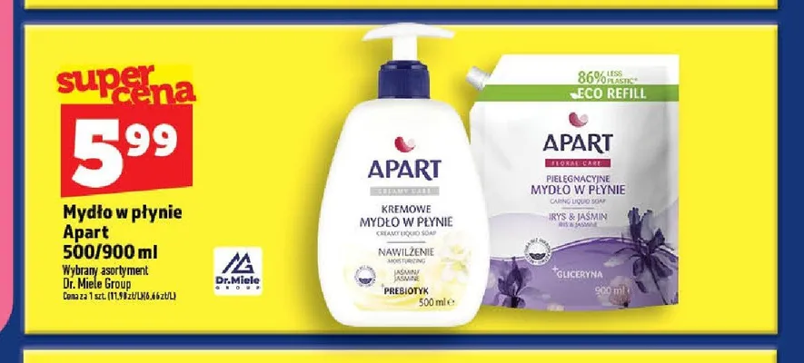 Mydło w płynie Apart Floral Care Irys & Jaśmin zapas promocja w TOPAZ