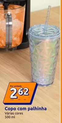 Kubek ze słomką 500 ml promocja w Action