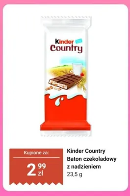 Baton czekoladowy z nadzieniem Kinder Country promocja w Biedronka