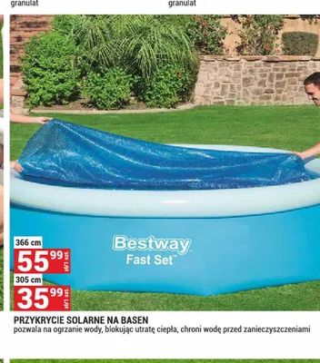 Przykrycie solarne na basen Bestway 366 cm promocja w Merkury Market