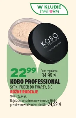 Sypki puder do twarzy Kobo Professional promocja w Drogerie Natura