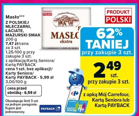 Masło Z Polskiej Mleczarni ekstra promocja w Carrefour Market