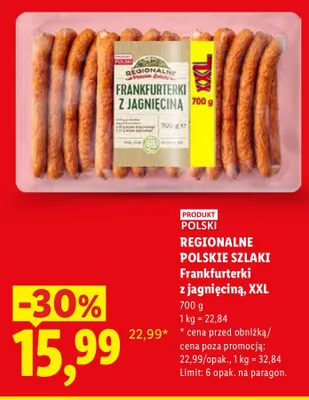 Frankfurterki z jagnięciną XXL Regionalne Polskie Szlaki promocja w Lidl