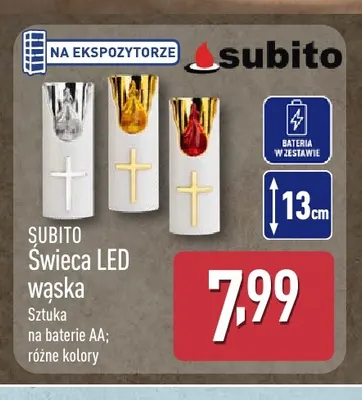 Świeca LED wąska Subito promocja w Aldi