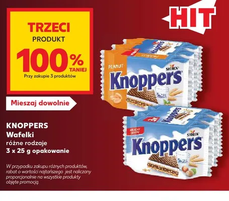 Wafelki Knoppers 3-pak promocja w Kaufland