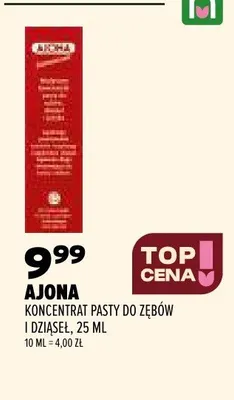 Koncentrat pasty do zębów i dziąseł Ajona promocja w Drogerie Natura