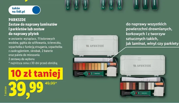 Zestaw do naprawy laminatów i parkietów Parkside promocja w Lidl