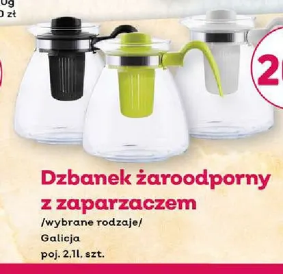 Dzbanek żaroodporny z zaparzaczem 2,1 l Galicja promocja w Bliski