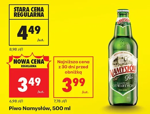 Piwo Namysłów promocja w Biedronka