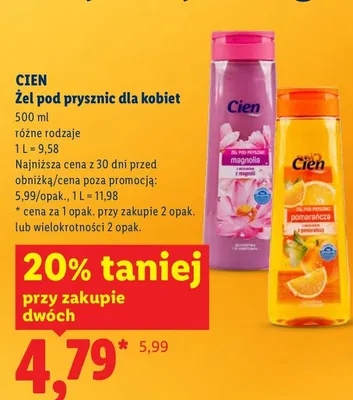 Żel pod prysznic Adidas cosmetics promocja w Lidl