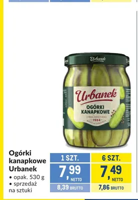 Ogórki kanapkowe Urbanek promocja w Makro