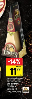 Ser twardy Džiugas klinek 12 MC promocja w Intermarche