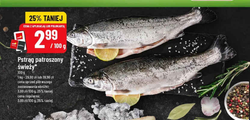 Pstrąg patroszony świeży promocja w POLOmarket