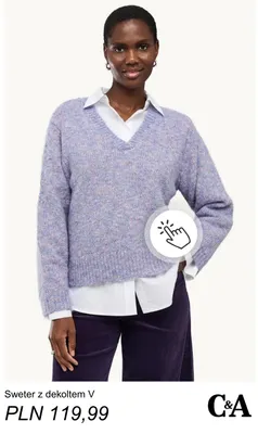 Sweter z dekoltem V C & A promocja w C&A