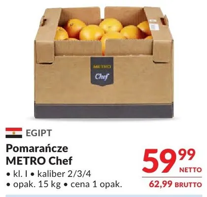 Pomarańcze Pomarańcze METRO Chef kl. I kaliber 3/4 promocja w Makro