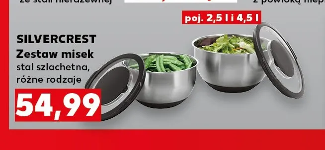 Zestaw misek stal szlachetna Silvercrest promocja w Kaufland