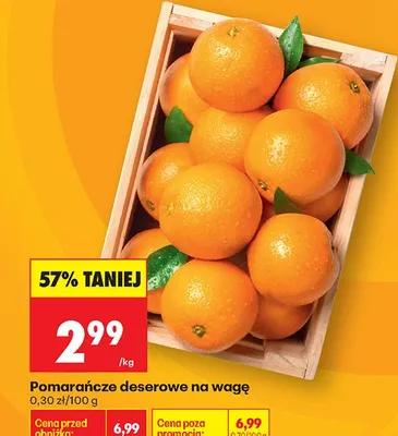 Pomarańcze deserowe na wagę promocja w Biedronka