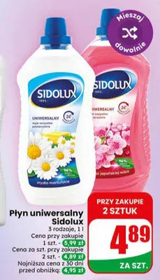 Płyn uniwersalny Sidolux 1l promocja w Dino