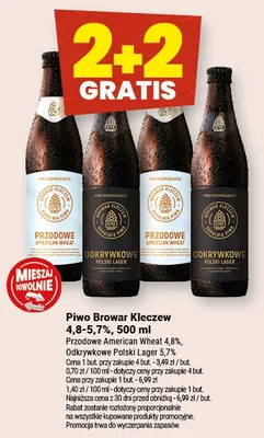 Piwo Browar Kleczew Przodowe American Wheat 4,8% promocja w Twój Market