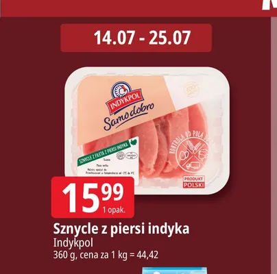 Sznycle z piersi indyka Indykpol promocja w Leclerc