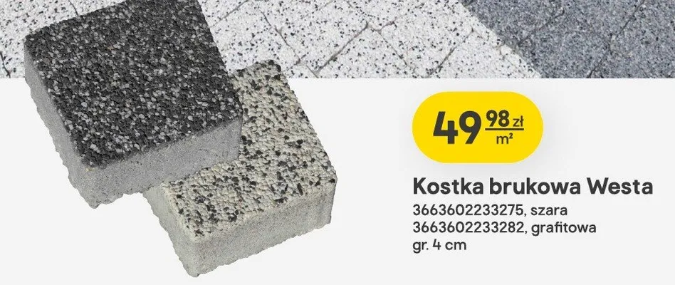 Kostka brukowa westa szara promocja w Castorama