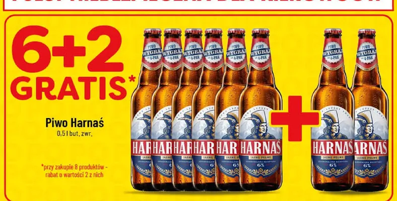 Piwo Harnaś jasne pełne butelka zwrotna promocja w POLOmarket