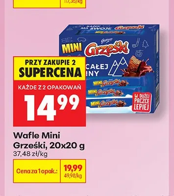 Wafle Mini Grześki 20-pak promocja w Biedronka