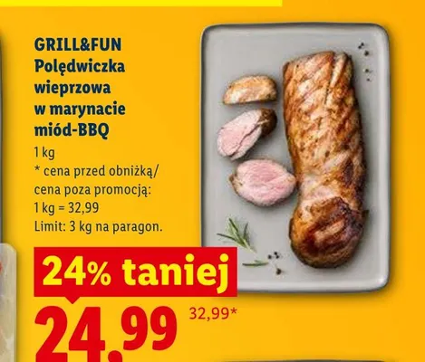 Polędwiczka wieprzowa w marynacie miód-BBQ Grill&Fun promocja w Lidl
