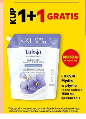 Mydło w płynie Luksja Hydrating Linseed & Rice Milk zapas promocja w Kaufland
