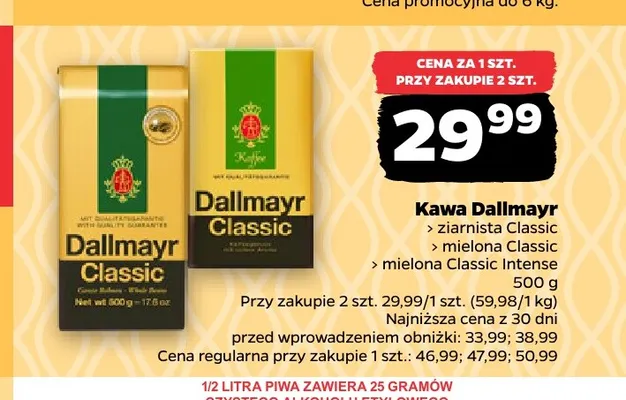 Kawa mielona Classic Intense Dallmayr promocja w Netto