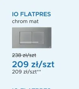 Przycisk spłukujący IO FLATPRES chrom mat promocja w Blu Salony Łazienek