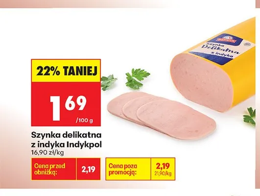 Szynka delikatna z indyka Indykpol promocja w Biedronka