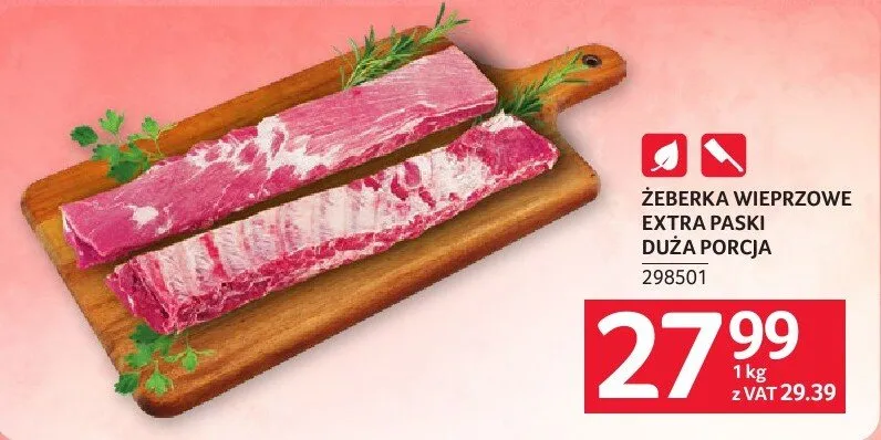 Żeberka wieprzowe extraski duża porcja 298501 promocja w Selgros