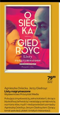 Książka Agnieszka Osiecka, Jerzy Giedroyc Listy rozgrymaszone promocja w Empik