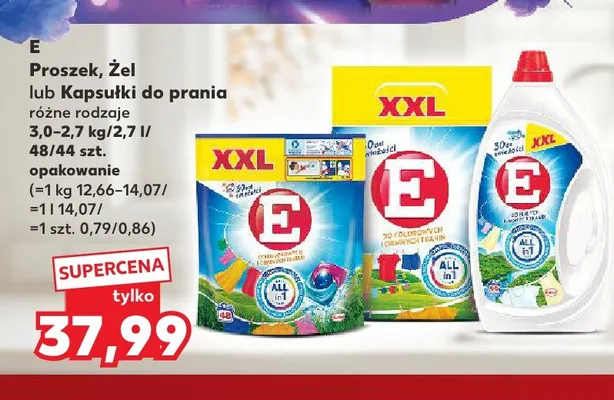Proszek, żel lub kapsułki do prania E promocja w Kaufland