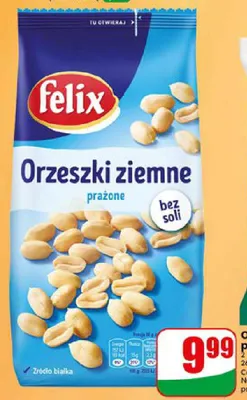 Orzeszki ziemne prażone bez soli Felix promocja w Dino