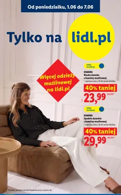 Spodnie damskie z bawełny muślinowej ESMARA promocja w Lidl