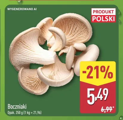 Boczniaki polskie promocja w Aldi