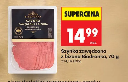 Szynka zawędzona z bizona promocja w Biedronka