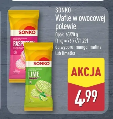 Wafle w owocowej polewie limetka Sonko promocja w Aldi