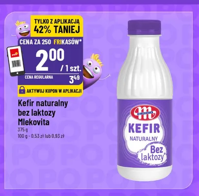 Kefir naturalny bez laktozy Mlekovita promocja w POLOmarket