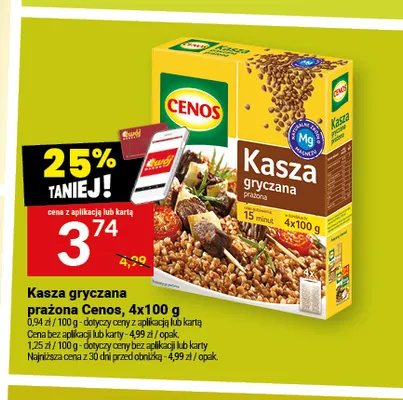 Kasza gryczana prażona Cenos 4x100 g promocja w Twój Market
