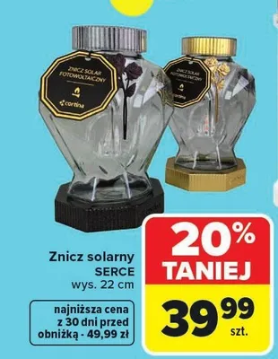 Znicz solarny Serce promocja w Carrefour Market
