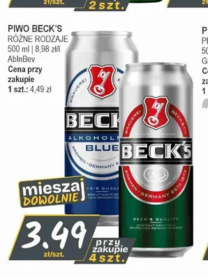 Piwo Beck's Różne Rodzaje promocja w Słoneczko
