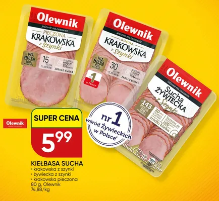 Kiełbasa sucha krakowska pieczona Olewnik promocja w Chata Polska