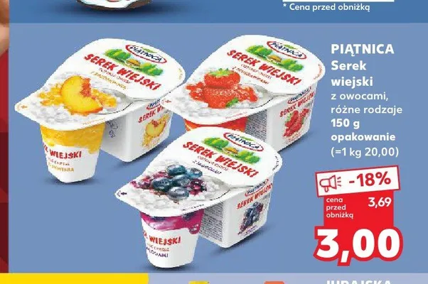 Serek wiejski z truskawkami Piątnica promocja w Kaufland