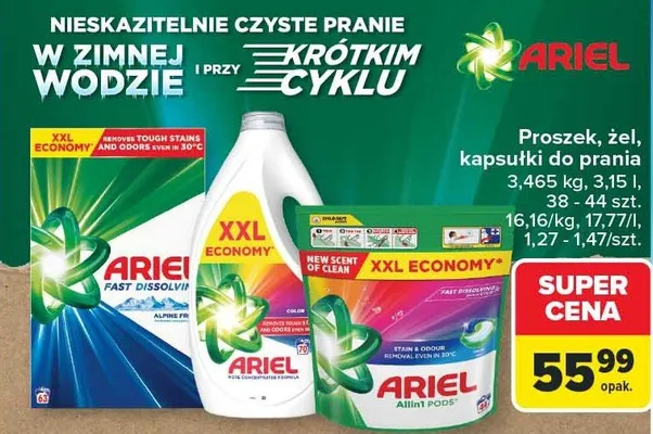 Proszek, żel, kapsułki do prania promocja w Carrefour