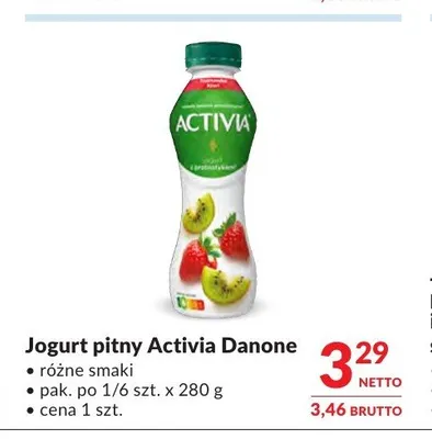 Jogurt pitny Activia Danone promocja w Makro