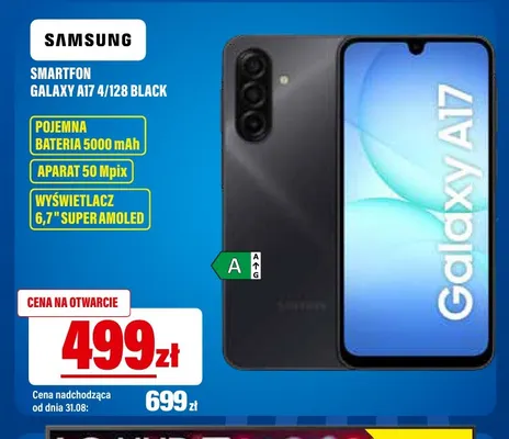 Smartfon Samsung Galaxy A17 4/128 Black promocja w RTV EURO AGD